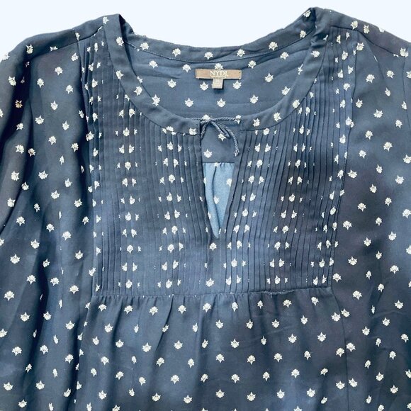 NYDJ LOS ANGELES Women's Split Neck 70's Style Smock Tunic Top XL Multicolor - Picture 6 of 16